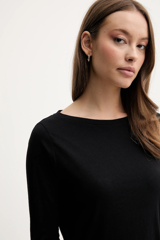 United Colors of Benetton longsleeve din bumbac negru 3096D109E