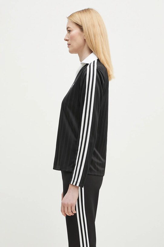 Majica dugih rukava adidas Originals V-Neck Longsleeve Tee JD2603 crna SS25