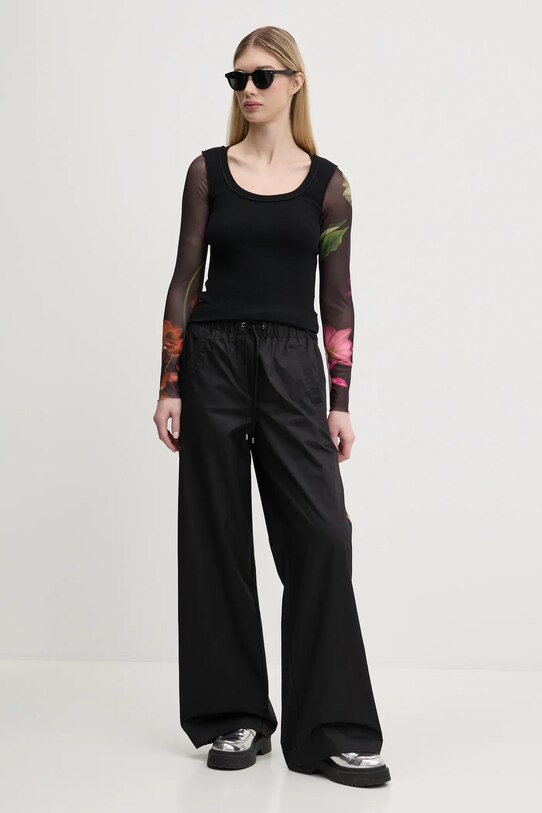 Tričko s dlouhým rukávem Desigual FLINT 25SWTK93 černá SS25