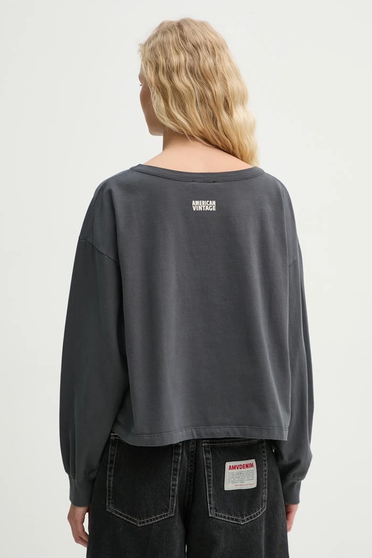 Odzież American Vintage longsleeve bawełniany FAZ02AE25 szary