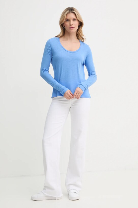 American Vintage longsleeve JAC49VE25 albastru SS25