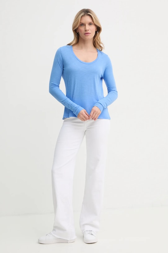 American Vintage longsleeve JAC49VE25 albastru SS25