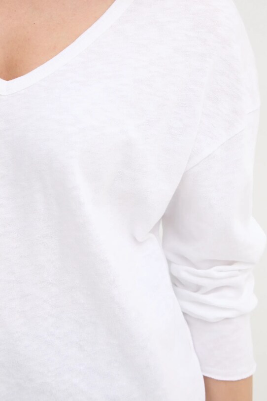 American Vintage longsleeve bawełniany SON02GGE25 biały