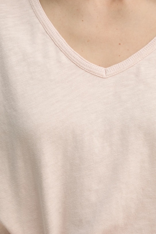 American Vintage longsleeve bawełniany SON02GGE25 beżowy