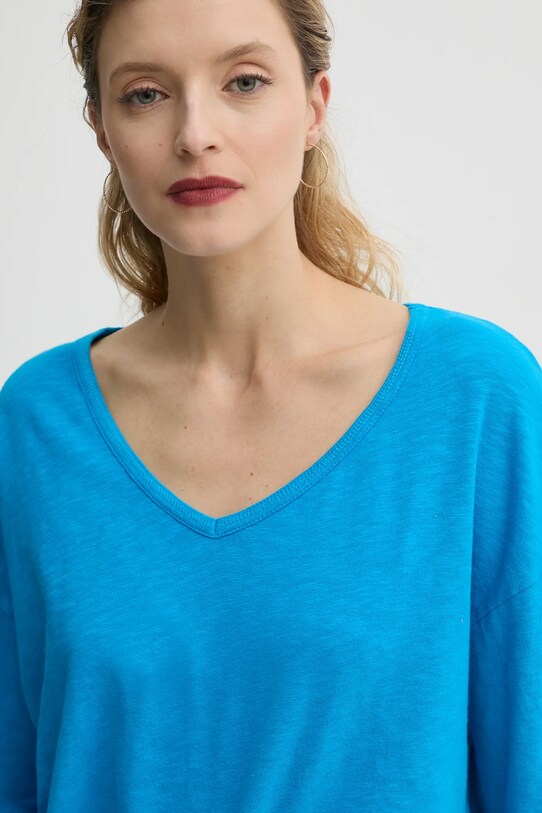 American Vintage longsleeve bawełniany fioletowy SON02GGE25