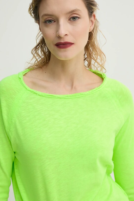 American Vintage longsleeve din bumbac verde SON31GE25