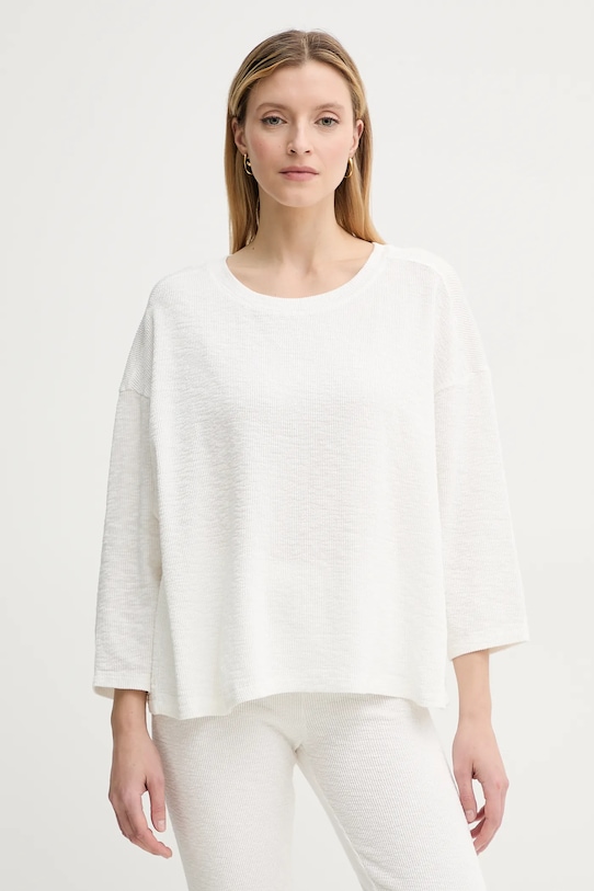 American Vintage longsleeve z elastanem beżowy YRU02AE25