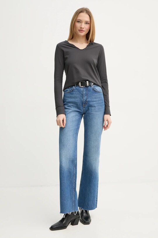 Бавовняний лонгслів ZADIG&VOLTAIRE JWTN02600.21 сірий SS25