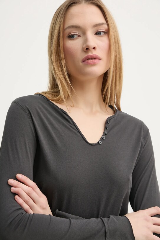Бавовняний лонгслів ZADIG&VOLTAIRE сірий JWTN02600.21
