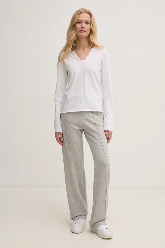 ZADIG&VOLTAIRE longsleeve din bumbac JWTN02607.107 alb SS25