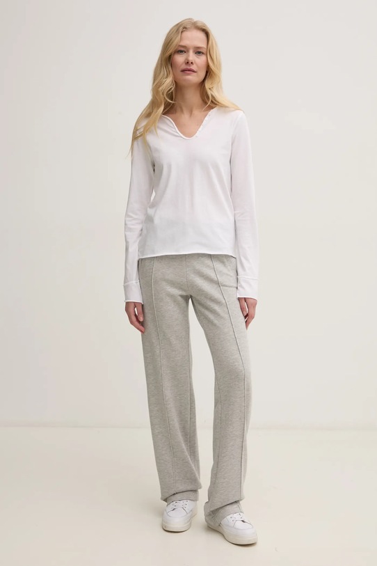 Bombažna majica z dolgimi rokavi ZADIG&VOLTAIRE JWTN02607.107 bela SS25