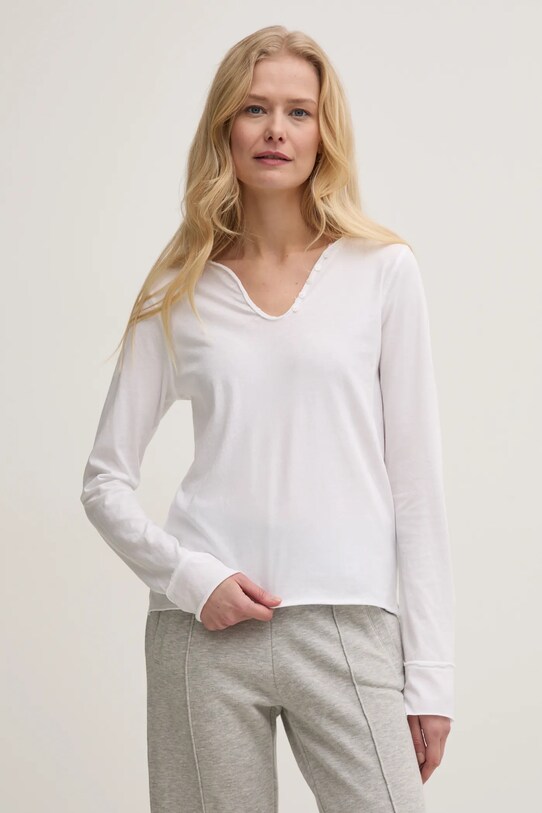 Îmbrăcăminte ZADIG&VOLTAIRE longsleeve din bumbac JWTN02607.107 alb
