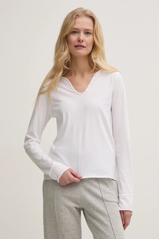 Oblačila Bombažna majica z dolgimi rokavi ZADIG&VOLTAIRE JWTN02607.107 bela