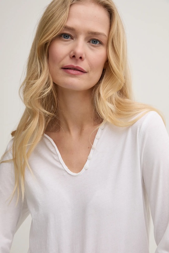 Bombažna majica z dolgimi rokavi ZADIG&VOLTAIRE bela JWTN02607.107