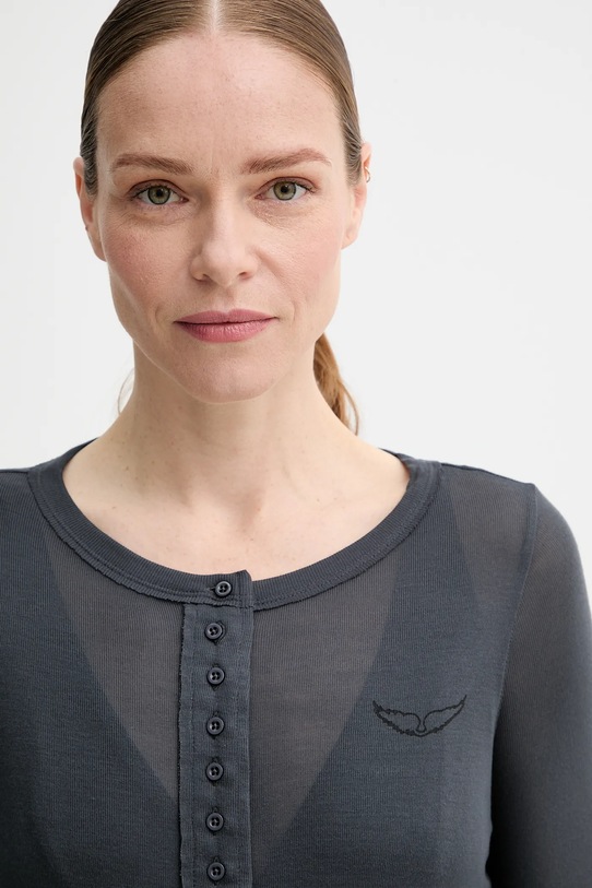 ZADIG&VOLTAIRE longsleeve bawełniany szary JWTS02690.21