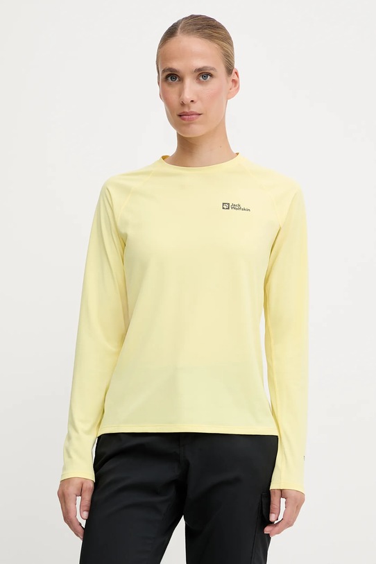 Jack Wolfskin longsleeve sportowy Prelight Swift pozostałe żółty A63799
