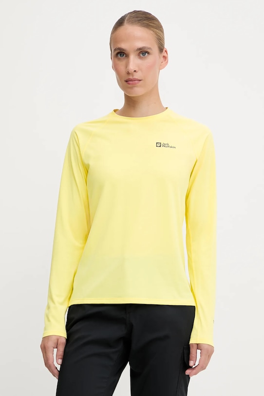 Jack Wolfskin longsleeve sportowy Prelight Swift pozostałe żółty A63799