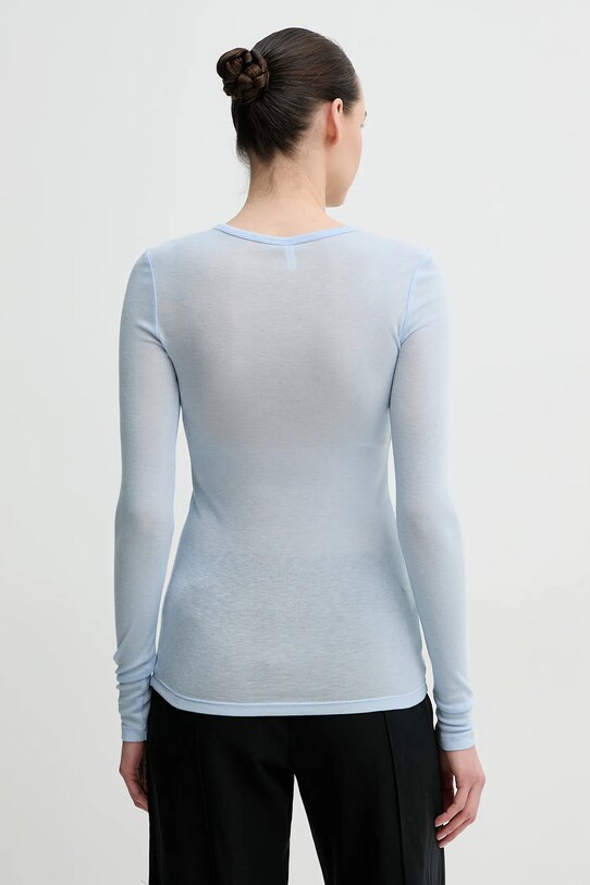Îmbrăcăminte Samsoe Samsoe longsleeve din amestec de lana SADOU F10000014 albastru