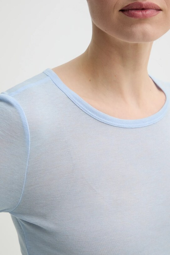 Samsoe Samsoe longsleeve din amestec de lana SADOU F10000014 albastru