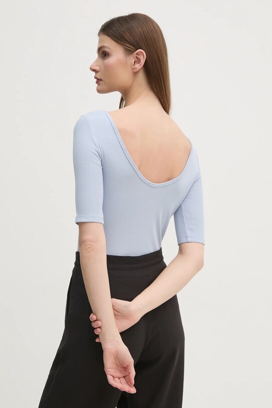 Calvin Klein t-shirt z elastanem niebieski K20K208244