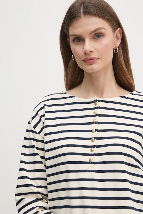 Tommy Hilfiger longsleeve din bumbac bej WW0WW45437