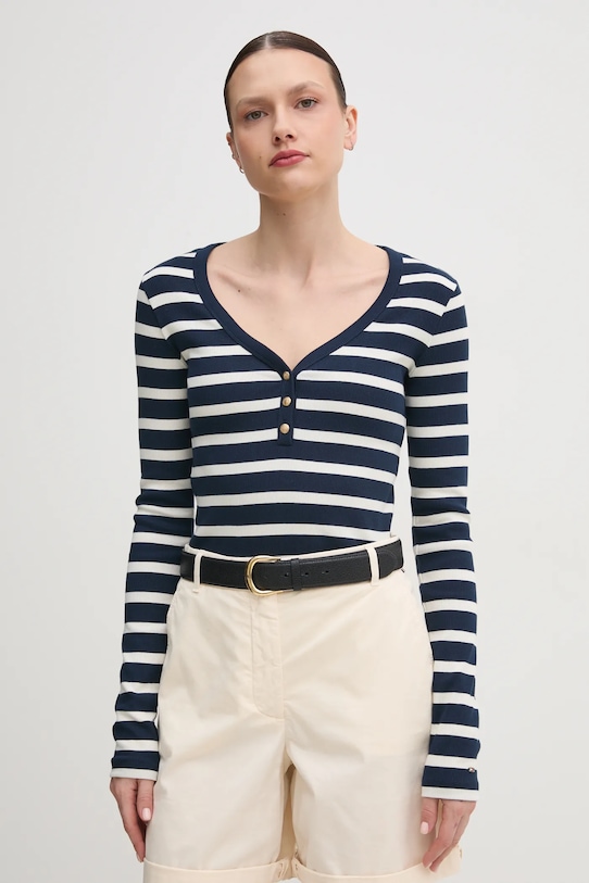 Tommy Hilfiger longsleeve szpic granatowy WW0WW43905