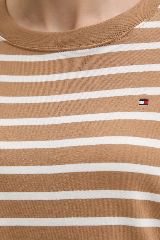 Bombažna majica z dolgimi rokavi Tommy Hilfiger WW0WW45519 bež
