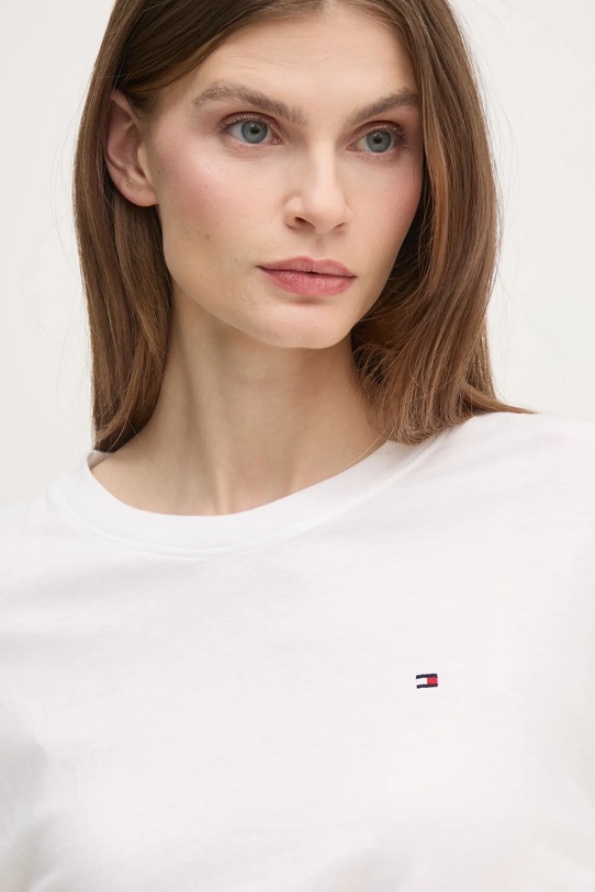 Tommy Hilfiger longsleeve din bumbac alb UW0UW05948