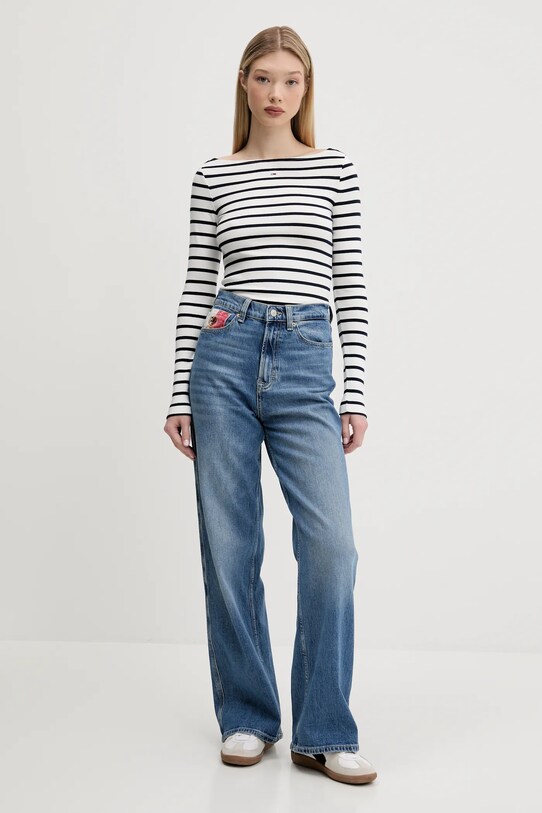 Tommy Jeans longsleeve DW0DW21350 alb SS25