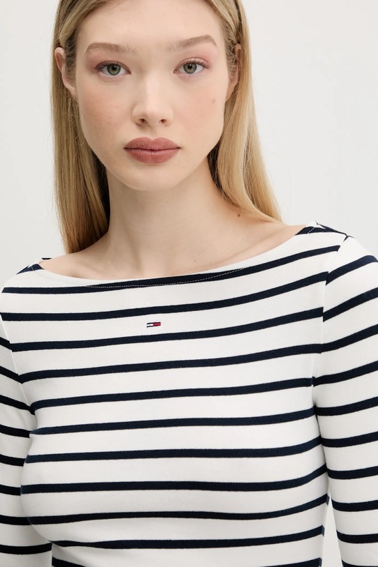 Tommy Jeans longsleeve alb DW0DW21350