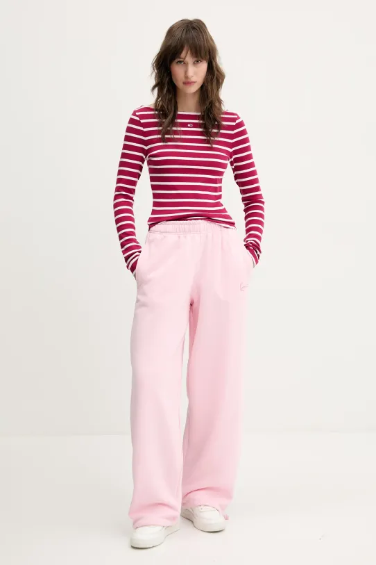 Tričko s dlouhým rukávem Tommy Jeans DW0DW21350 růžová SS25