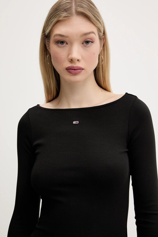 Tommy Jeans hosszú ujjú fekete DW0DW21350