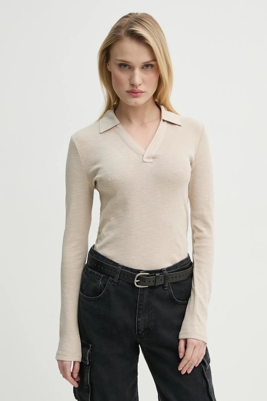 G-Star longsleeve bawełniany bawełna beżowy D26074.D958
