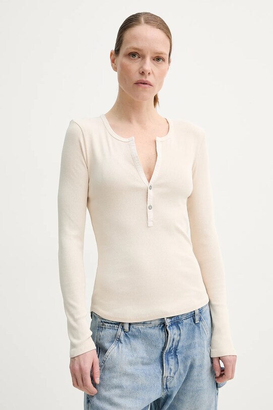 G-Star longsleeve z elastanem beżowy D26140.D968