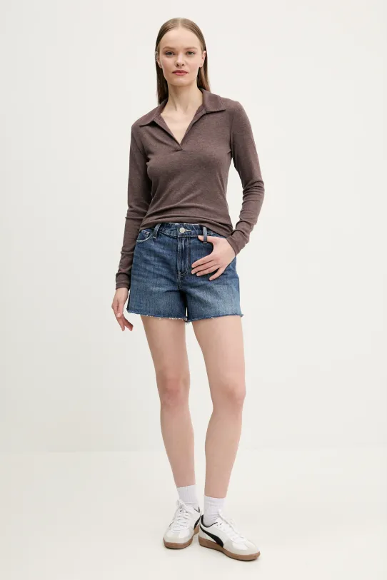 Блуза с дълги ръкави Abercrombie & Fitch KI139.5208.480 кафяв SS25