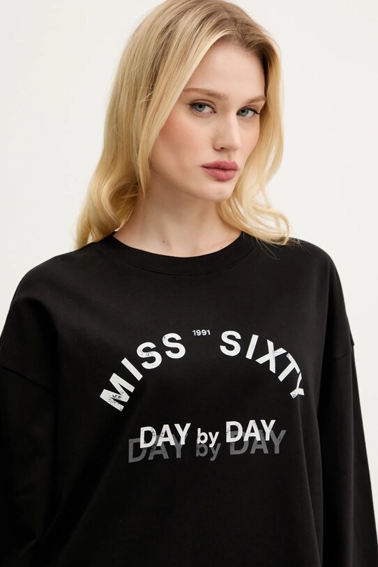 Бавовняний лонгслів Miss Sixty чорний 6S1SJ37800
