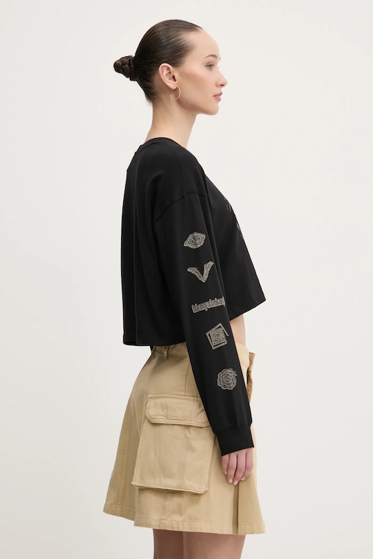 Vans longsleeve bawełniany czarny VN000MDBBLK1