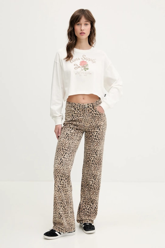 Vans longsleeve din bumbac VN000MDCFS81 bej SS25