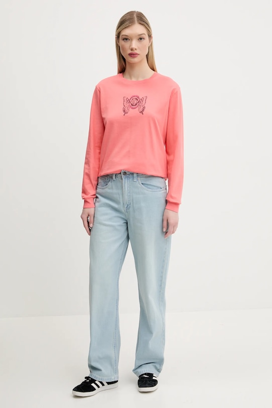 Bavlněné tričko s dlouhým rukávem Vans VN000NXQD6Z1 oranžová SS25