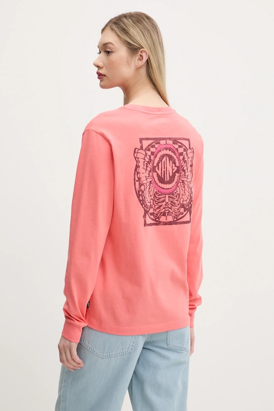 Oblečení Bavlněné tričko s dlouhým rukávem Vans VN000NXQD6Z1 oranžová