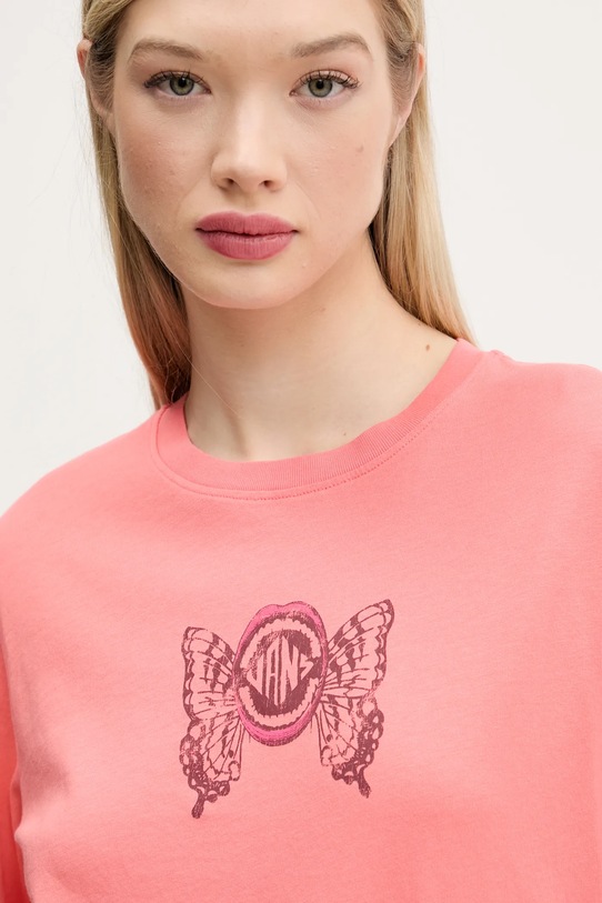 Bavlněné tričko s dlouhým rukávem Vans oranžová VN000NXQD6Z1