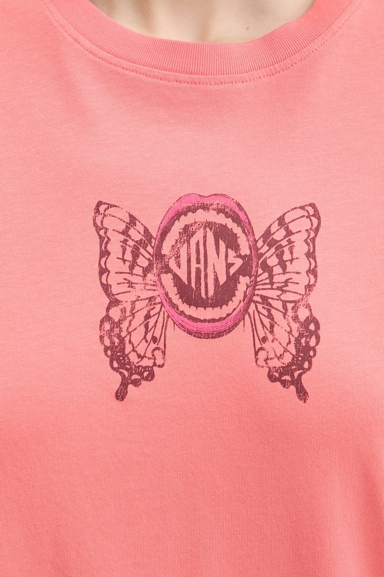 Bavlněné tričko s dlouhým rukávem Vans VN000NXQD6Z1 oranžová