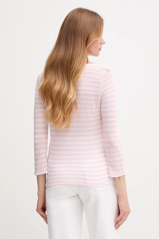 Одежда Лонгслив с примесью льна United Colors of Benetton 38O0D109X розовый