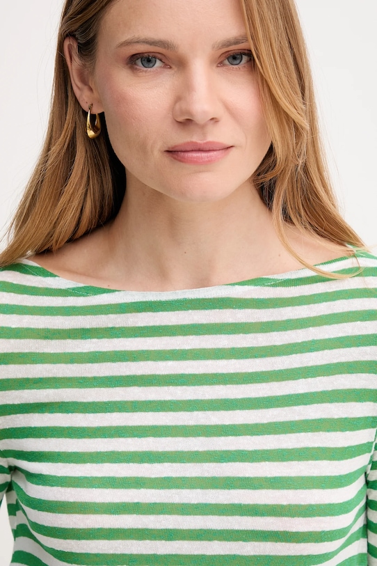 Odzież United Colors of Benetton longsleeve z domieszką lnu 38O0D109X zielony