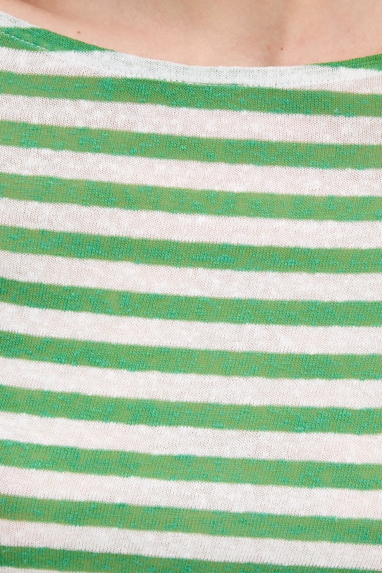 United Colors of Benetton longsleeve z domieszką lnu zielony 38O0D109X