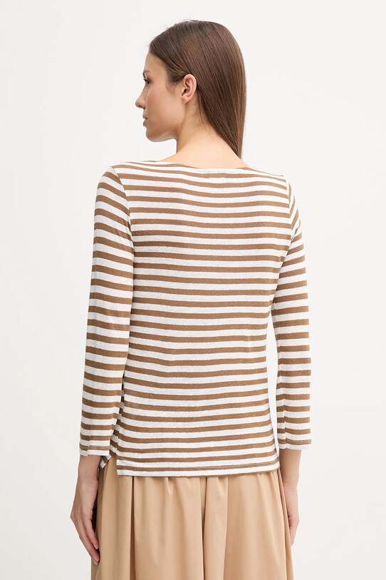 Одяг Лонгслів з домішкою шовку United Colors of Benetton 38O0D109X коричневий