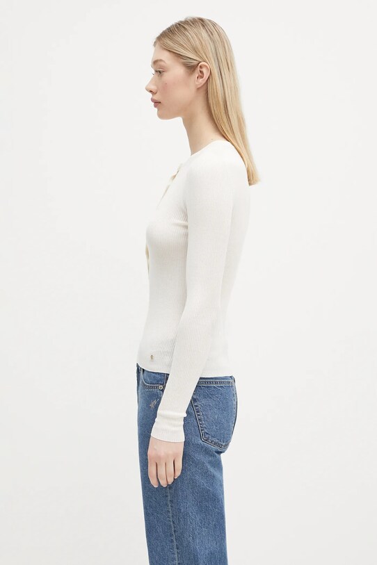Vlnené tričko s dlhým rukávom Anine Bing Katrin Long Sleeve Sweater A.09.10875 béžová SS25