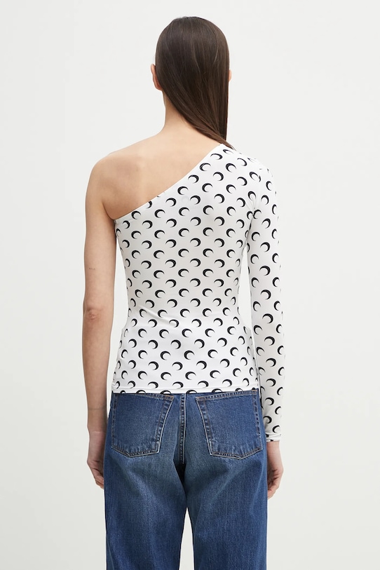 Îmbrăcăminte Marine Serre bluza Recycled Moon Jersey SS Asymmetric WTS014A.CJER0001 alb