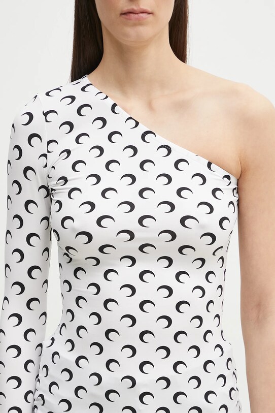 Marine Serre bluza Recycled Moon Jersey SS Asymmetric alb WTS014A.CJER0001