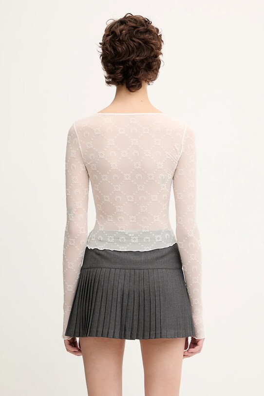 Odzież Marine Serre longsleeve Recycled Mesh Flock SS Cropped WTS012A.CJER0005 biały